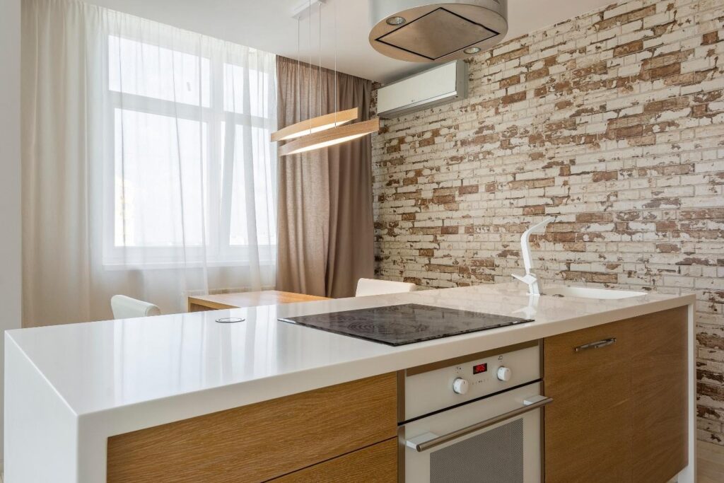 Sleek white countertop showcasing modern countertop design trends for kitchens
